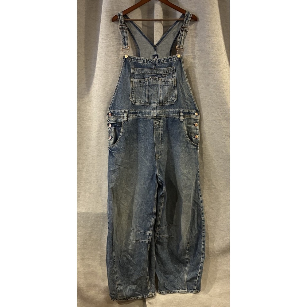 VTG Y2K Gap Denim Overalls Women's XL Tall Capri‎ Baggy Carpenter Country Grunge